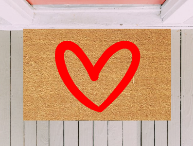 Hollow Heart Doormat