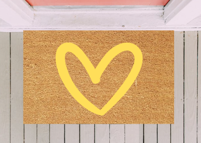 Hollow Heart Doormat