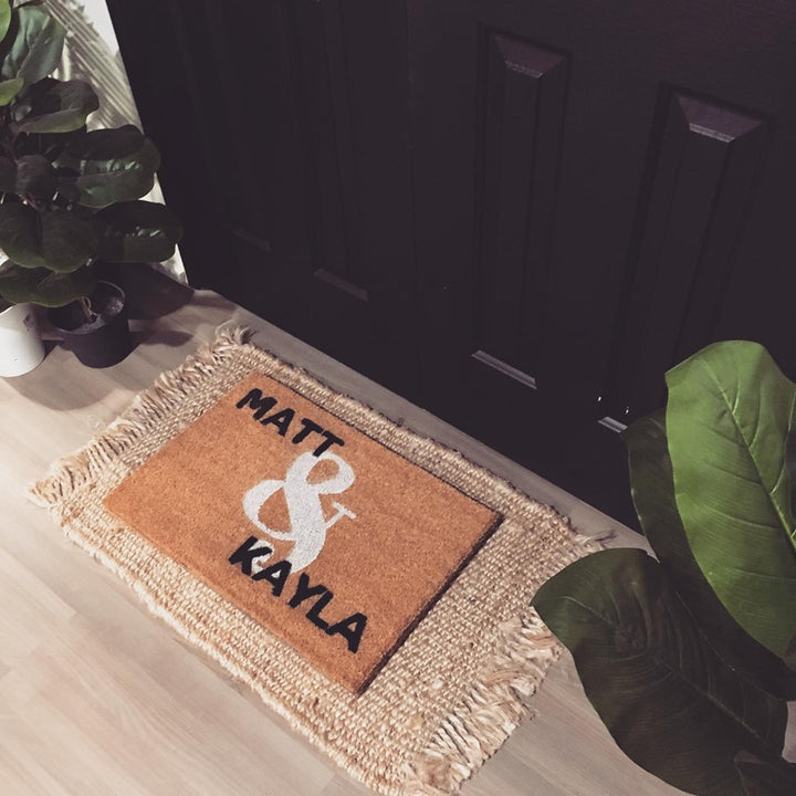 You & Me Custom Doormat | Monogram Couple Coir Mat