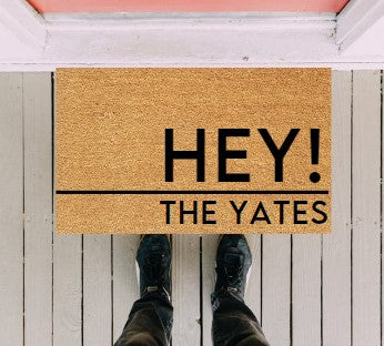 Greeting X Custom Text Doormat