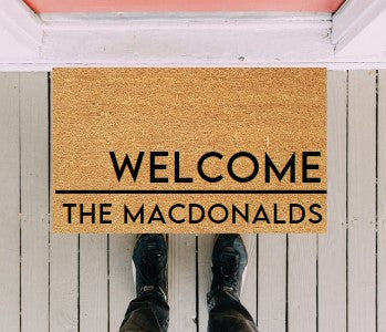 Greeting X Custom Text Doormat