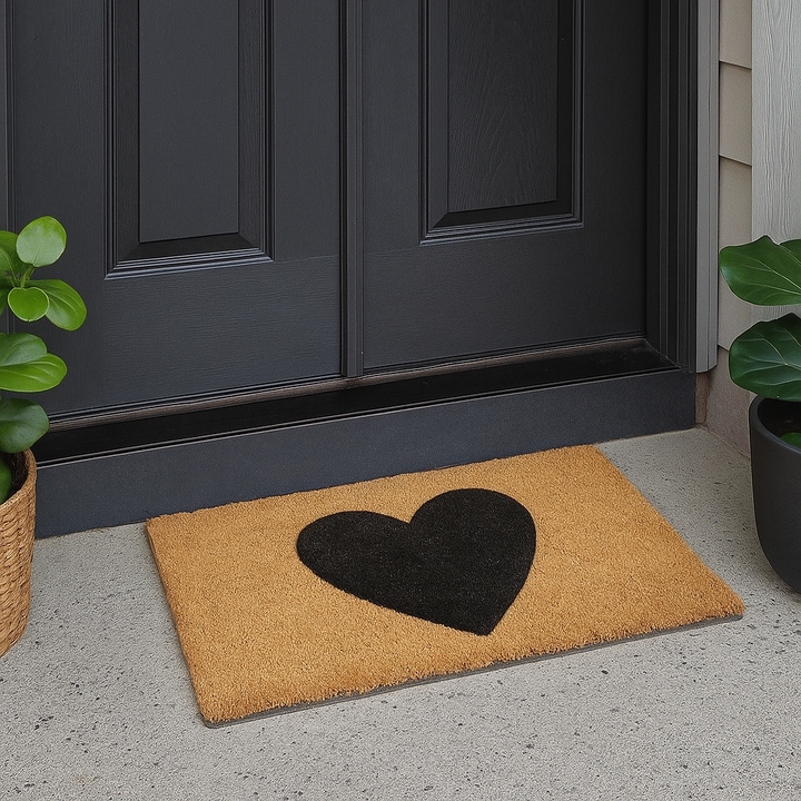 Black Heart Doormat