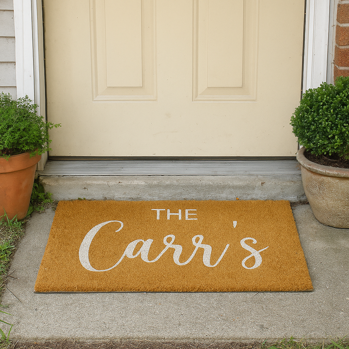Brushfont Customised Doormat - White Edition