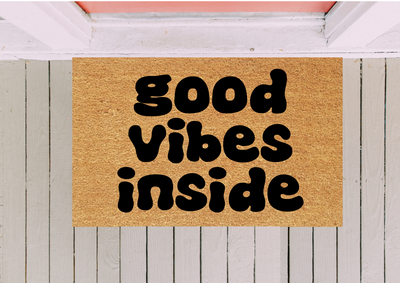Good Vibes Doormat - Groovy Font