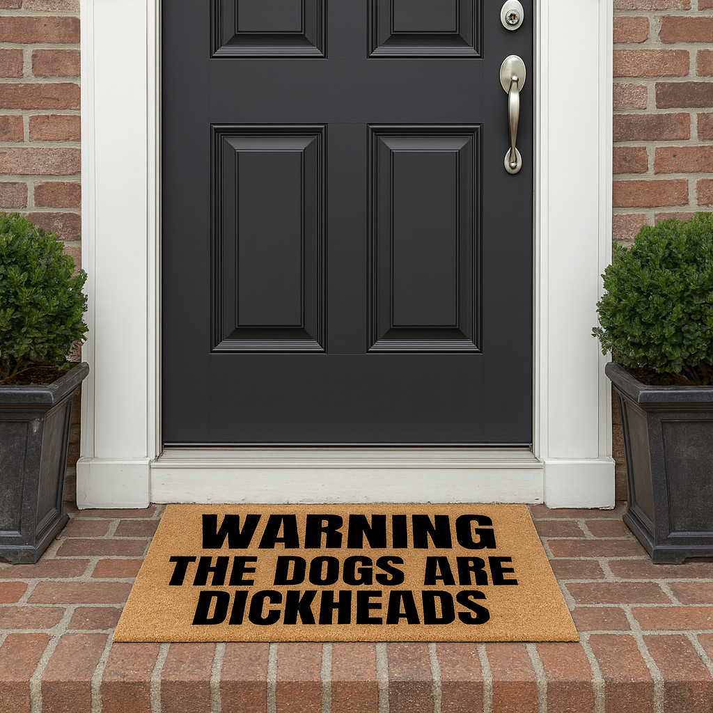 Warning The Dog Is A Dickhead Doormat
