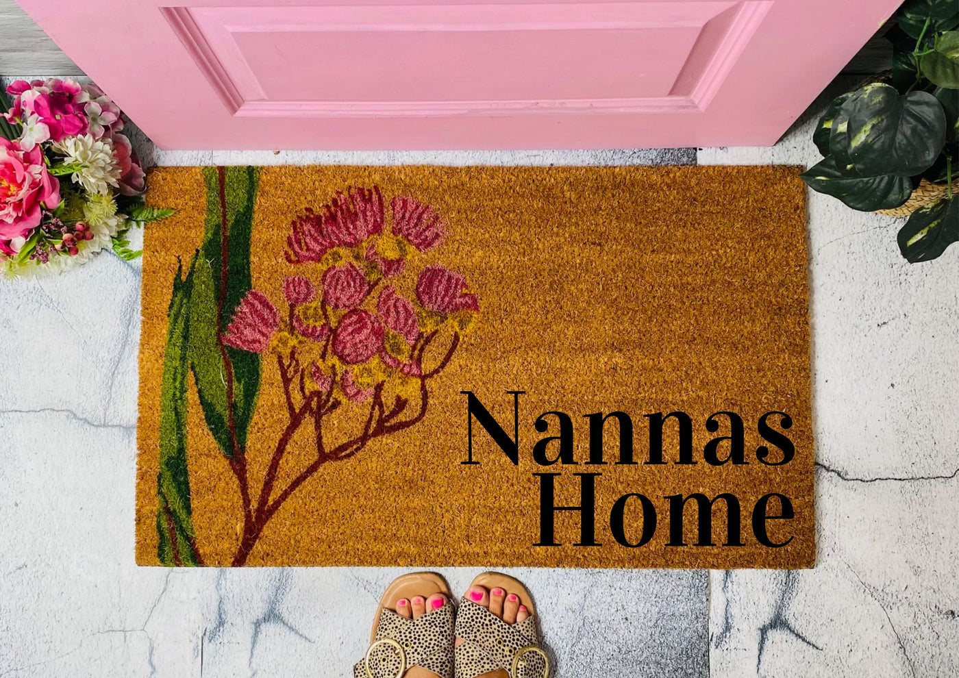 Australian Native Floral Doormat - Gumnut