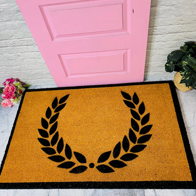 Wreath Doormat - Black