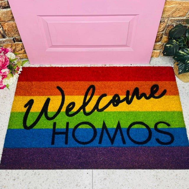Welcome Homos Rug Gay Pride Doormat, Welcome Homos, LGBTQ Gift, Rainbow Doormat, Colour ...