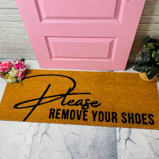 Please Remove Your Shoes Doormat - Scriptive Style