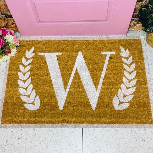 Initial Doormat - White